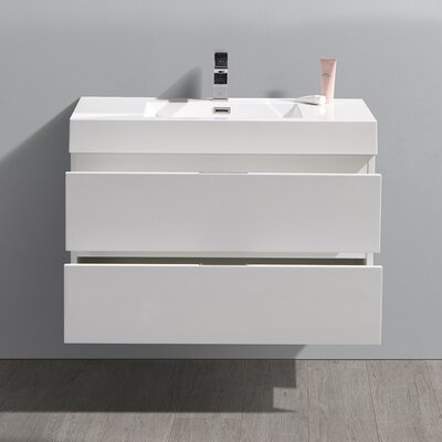 Formosa Fresca 36"" Wall Mounted Single Sink Bathroom Vanity Set -  FCB8336WH-I