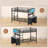 Twin Over Twin Bunk Bed With Desk,Twin Size Bunk Beds With Led Light & Charging Station & Storage Drawers,Metal Bed With Safety Guardrail & Ladder,For Kids & Teens,Space Saving-1366094246