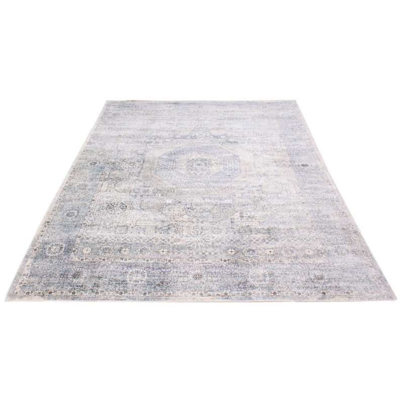 Tapis bleu ardoise unique 9 pi 9 po x 13 pi 9 po One-of-a-Kind