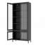 Grande vitrine de rangement en métal avec 4 portes en verre et 5 tablettes