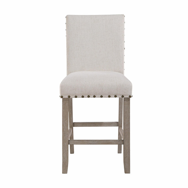 Tabouret de bar Marian (ensemble de 2), Blanc / Chêne