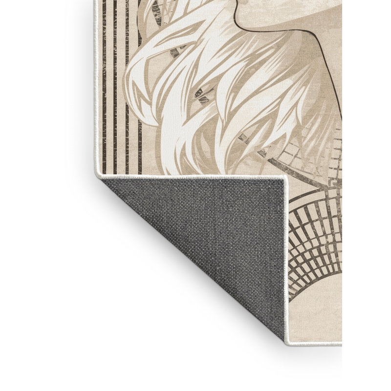 Tapis beige moelleux et moelleux à arc Mythology and Legends, 7 x 9