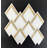 Thassos White Marble & Gold Metal Diamond Geometric Mosaic Wall Tile-50870311