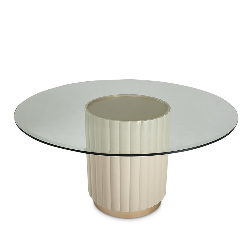 Malibu Crest Round Glass Top Dining Table
