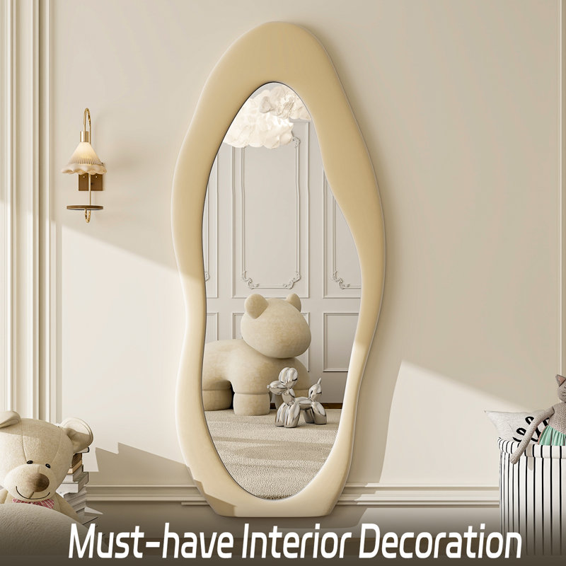 Miroir pleine grandeur Elanny, Crème