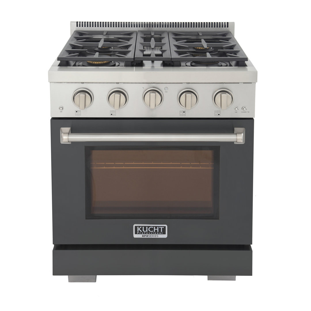 Kucht 30 in. 4.2 cu. ft. Freestanding Gas Range and Convection Oven with True Simmer Burners Kucht