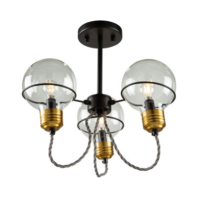 Plafonnier semi-encastré 3 lumières Arbab