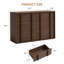 Modern Wood TV Stand with 6 Storage Drawers - Media Console Cabinet for Up to 50 Inch - 6 drawers Brown-red Brown Red