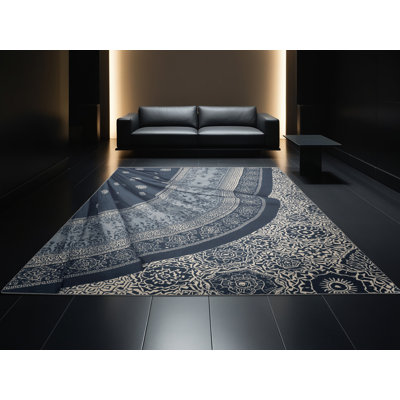 Tapis gris imprimé lavable à la machine Brentwood