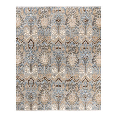 Overdyed One-of-a-Kind 8'1" x 8'4" Hand Knotted Area Rug