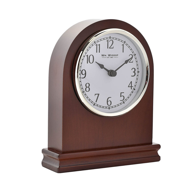 Analogue Walnut Solid Wood Quartz Movement / Crystal Tabletop Clock in Walnut
