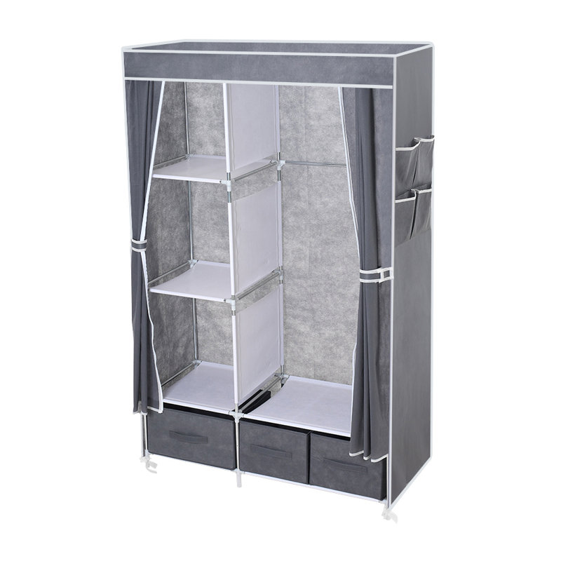 104cm Portable Wardrobe, Grey