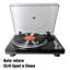 Tourne-disque à courroie CrosAudio Vintage avec sortie Bluetooth et cartouche AT-3600L, noir