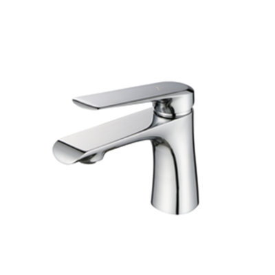 Robinet de salle de bain à trou unique ultra mince avec ensemble de bonde