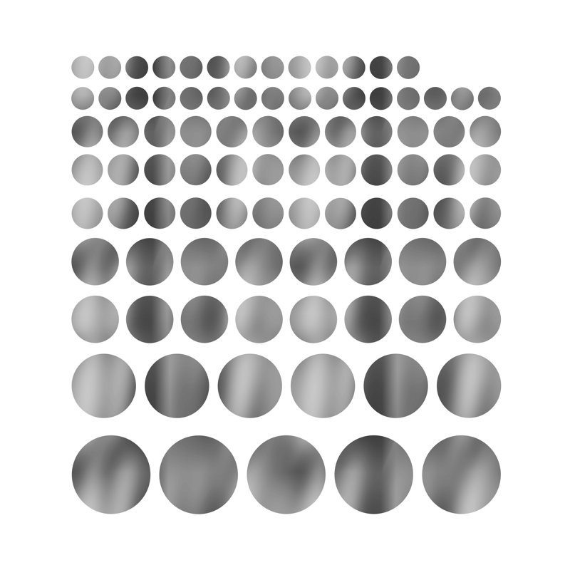 Los Posas Colorful Watercolor Dots Wall Sticker, Silver Metallic, Triple