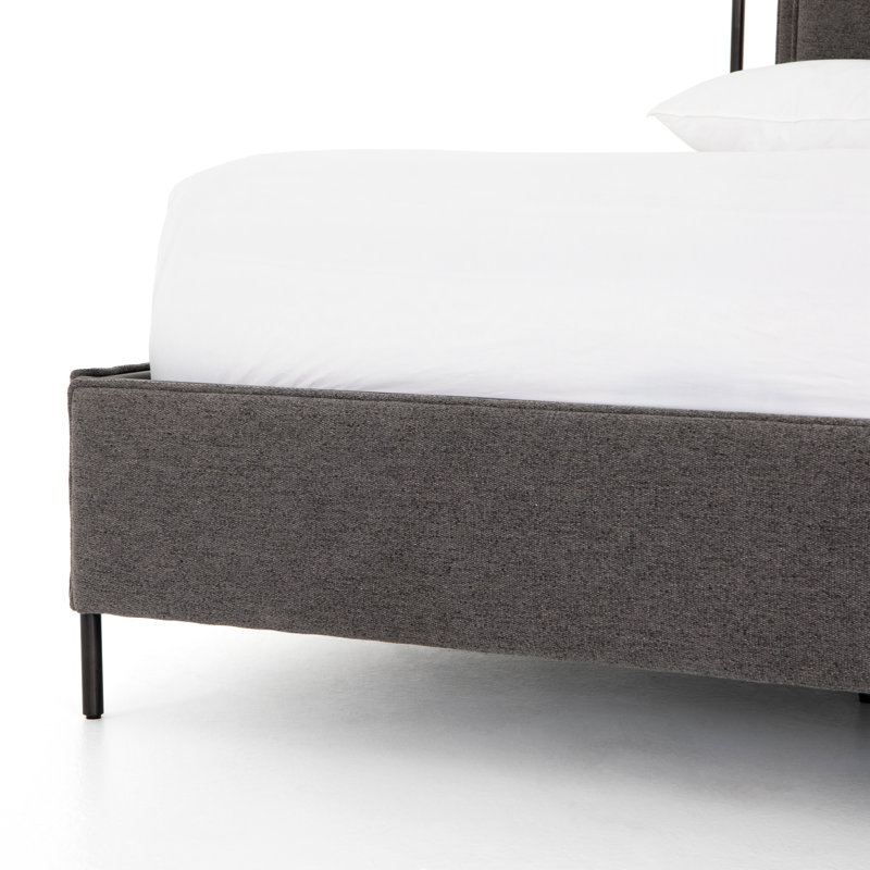 Leigh Upholstered Bed, Dark Gray, Queen