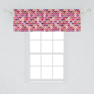 Ambesonne Colorful Valance Pack of 2 Arrow Chevron Geometry  Multicolor -  val-2_11614_12x54