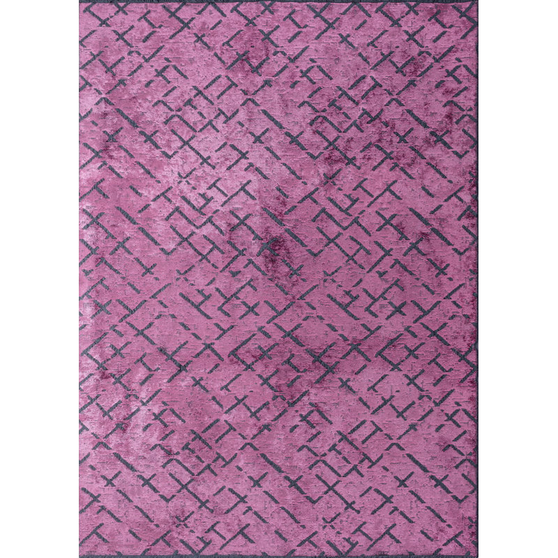 Rapture Pink/Gray Luxury Area Rug, Rectangle 7'10" x 11'2"