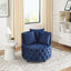 Chaise pivotante rembourrée et capitonnée en velours-951953038