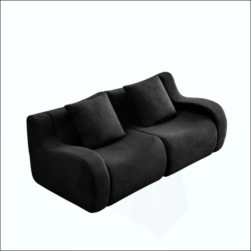 Canapé doux en tissu doux et désossé, aucun assemblage requis, conception épurée, conception antidérapante, éponge haute densité 32D pour le salon, la chambre à coucher