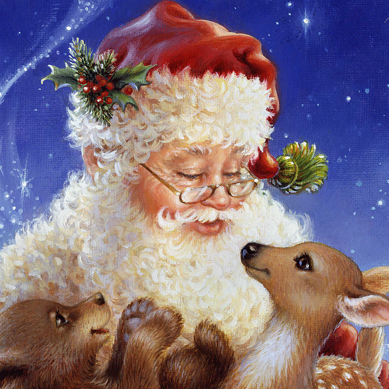 Bloc de bois santa little friends Mirac, H 12 po x l 18 po x P 1 po