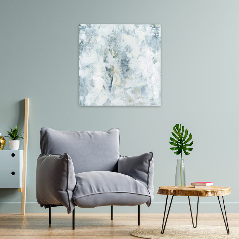 Art contemporain gris pâle III, H 24 po x l 24 po
