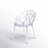 Helskdg Transparent Oval Shaped Stacking Side Chair with Artistic Pattern Design