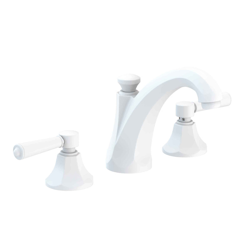 Metropole Widespread Bathroom Faucet with Drain Asssembly, Matte White