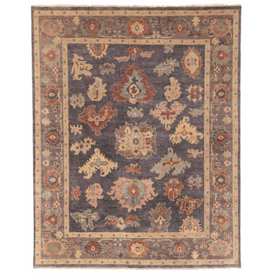 Modern Oushak Charcoal Rug 8'0" x 9'11"