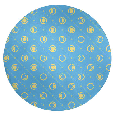 Tapis bleu/jaune lune phases