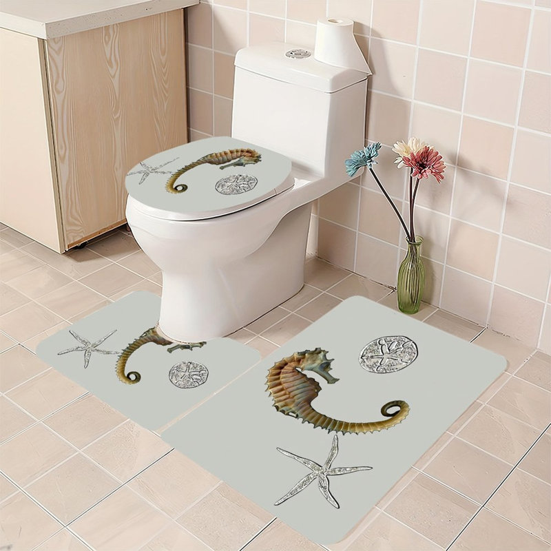 Ensemble de 3 tapis pour salle de bain Seahorse