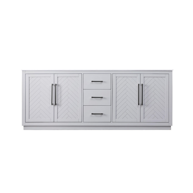 84 inch Double Bathroom Vanity, Gray