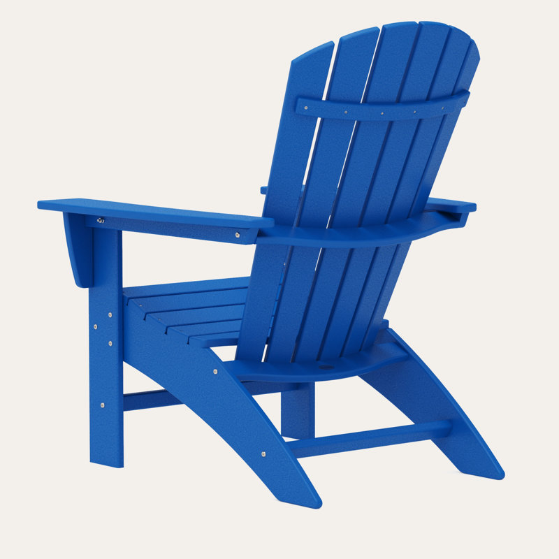 Chaise Adirondack POLYWOOD Nautical Curveback, Bleu pacifique