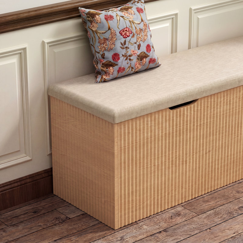 Banc de rangement en coin avec plateau rembourré - Siège de fenêtre en L avec compartiment caché pour la cuisine et la salle à manger