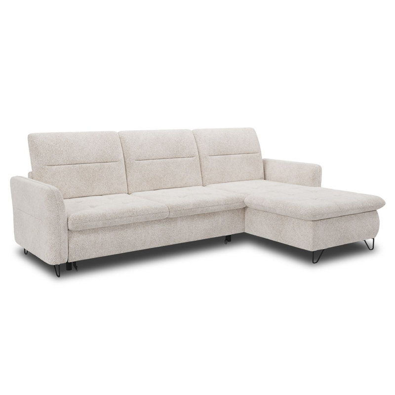 Fiesta Corner Sofa 3 seater with sleeping function, Beige, Right Hand Facing
