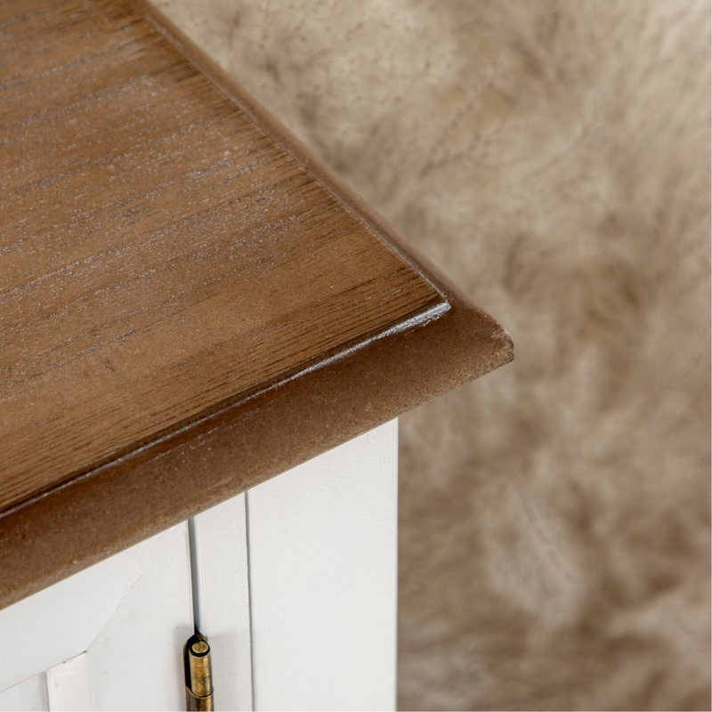 Console blanche avec grande capacité, mobilier multifonctionnel - rangement rétro, espace