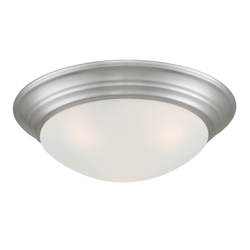 Plafonnier encastré 2 lumières 14 po Jipp, Nickel brossé