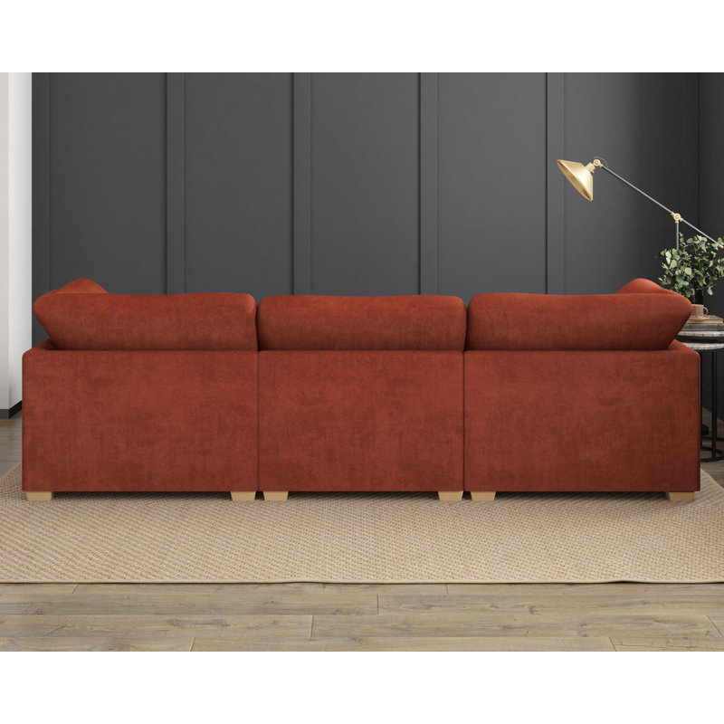 Nestle U Shape, Fixed Back, Marmalade Polyester