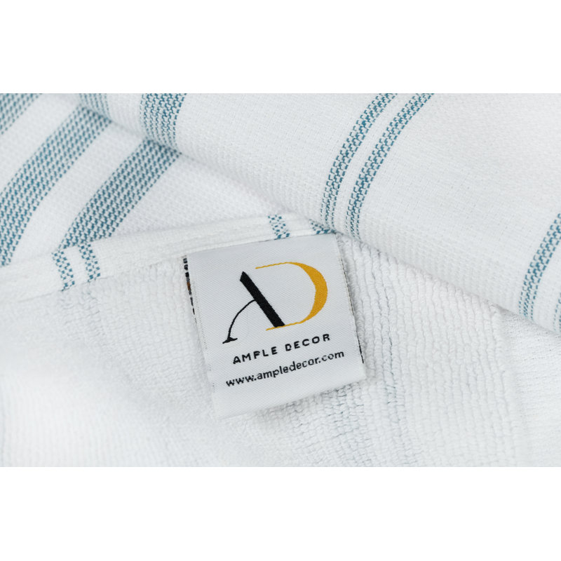 Ensemble de serviettes de cuisine 100% coton Hammam Collection, Bleu menthe, Essuie-mains ‑ emballage de quatre