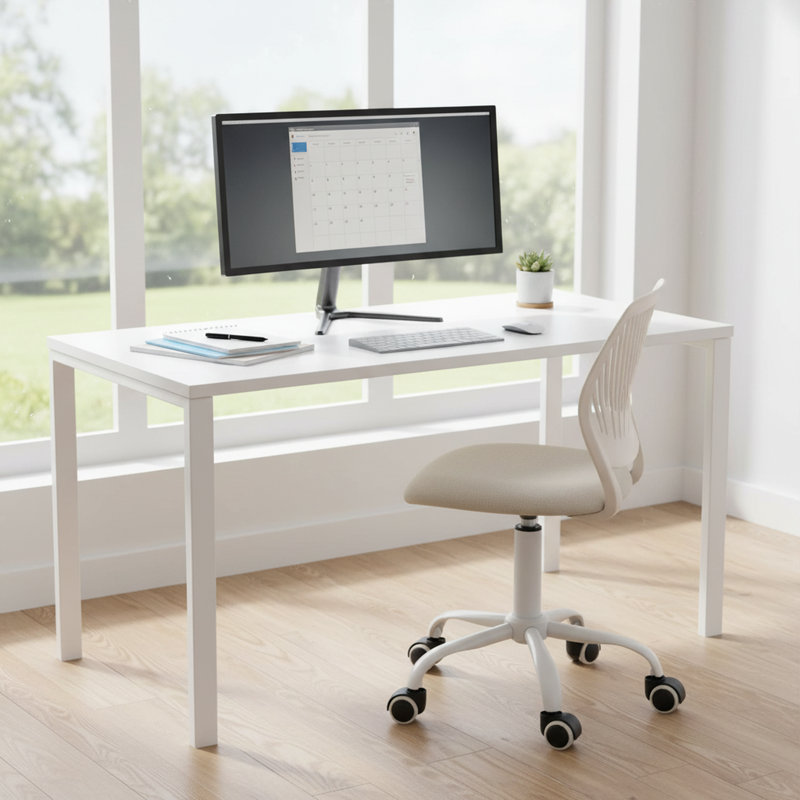 Ebern Designs Ergonomic Mesh Rolling Desk Chair, Armless Adjustable Office Task Chair with Wheels for Home or Study Use