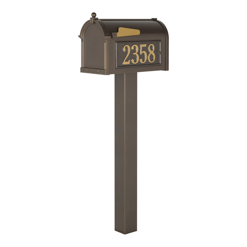 Premium Package Post Mounted Mailbox, Yes, Bronze