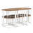 Modern 7-Piece Dining Table Set With Faux Marble Compact 55Inch Kitchen Table Set For 6, White+Cherry