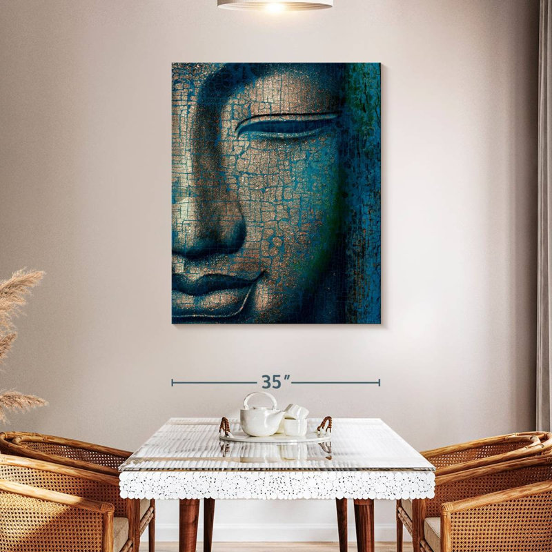 Kemble Fissured Buddha Face Canvas Print, 45" H x 36" W x 1.25" D