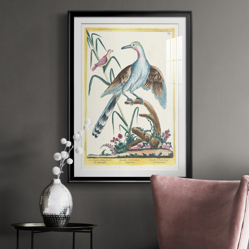 Oiseaux pastel V - imprimé, H 24,5 po x l 18,5 po x P 1 po, Noir