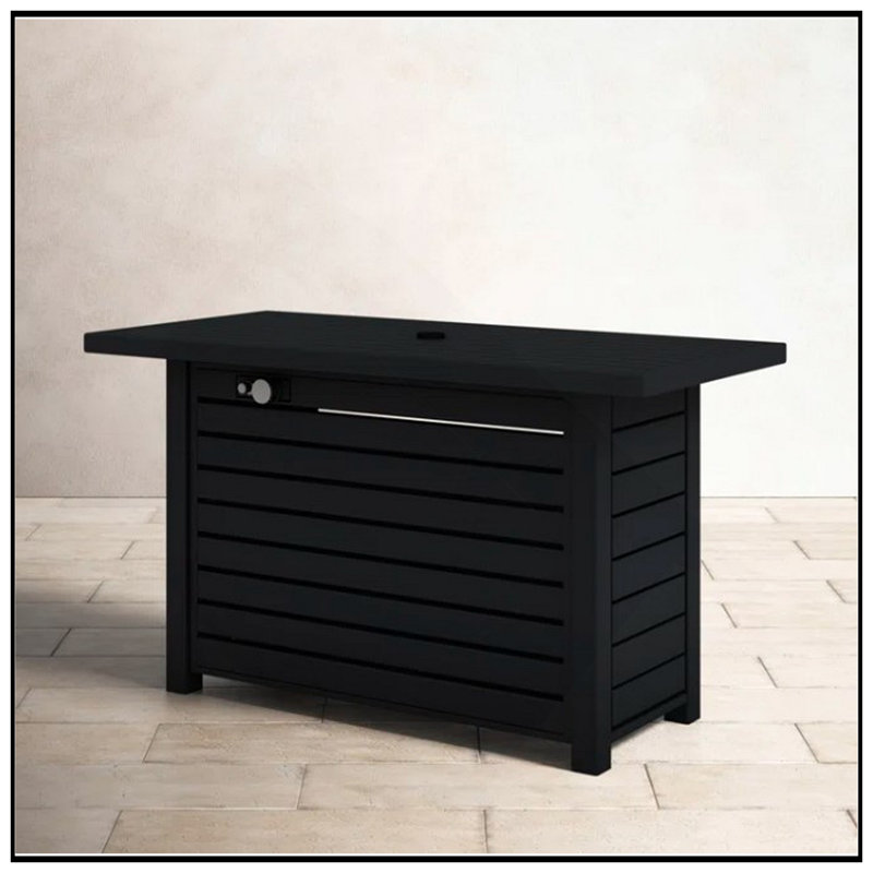 Durable Steel Propane/Natural Gas Outdoor Fire Pit Table With Lid