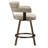 Contemporary Faux Leather & Metal 26" Counter Stool with Swivel, Set of 2 - Vintage Ivory & Aged Gold-1567820650