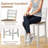 Bar Chairs  Wooden Counter Height Chair With Footrest  Rubber Wood Crossbars & Acacia Wood Legs  Rustic Armless Bar Stool For Kitchen Island  Pub & Restaurant-57521058