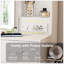 Bureau de maquillage compact avec lumières DEL réglables, prises de courant intégrées et rangement dissimulé pour les petites chambres-129911240