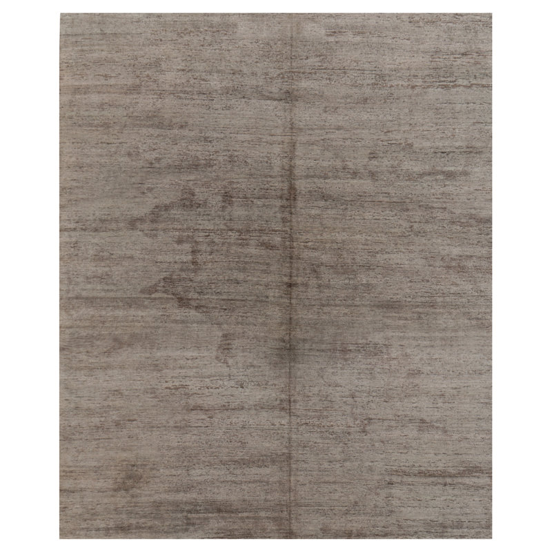 Textural Handmade Silk and Wool Area Rug
