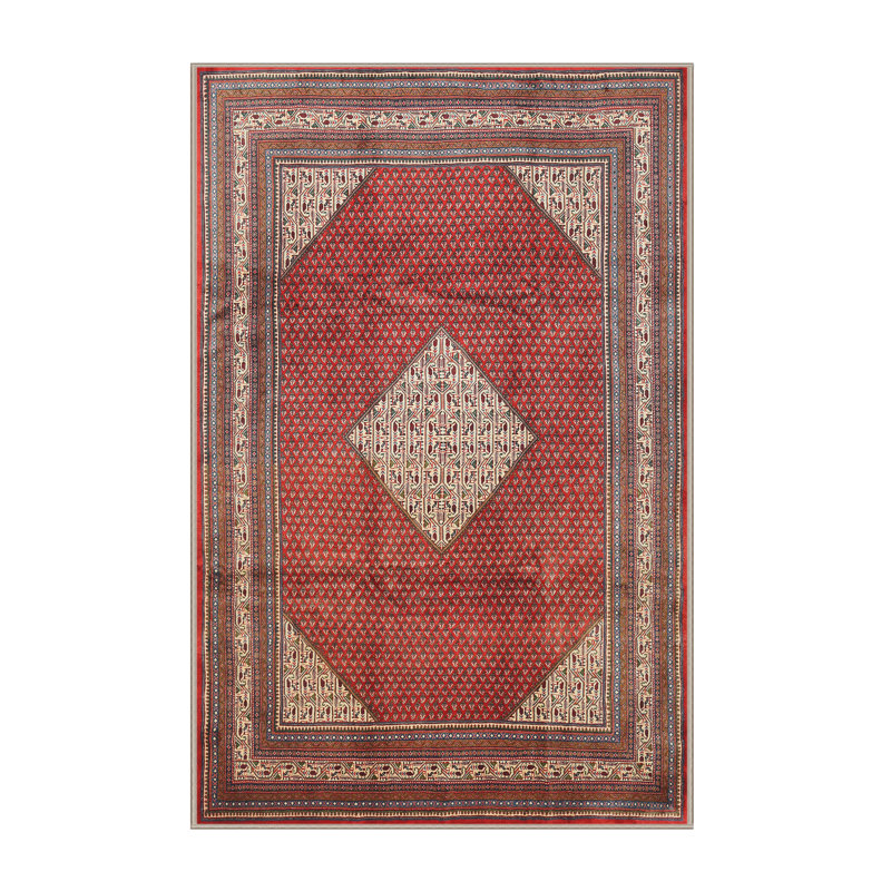 Tapis traditionnel rouge / brun / beige Digrazia, Rectangle 5 pi x 7 pi